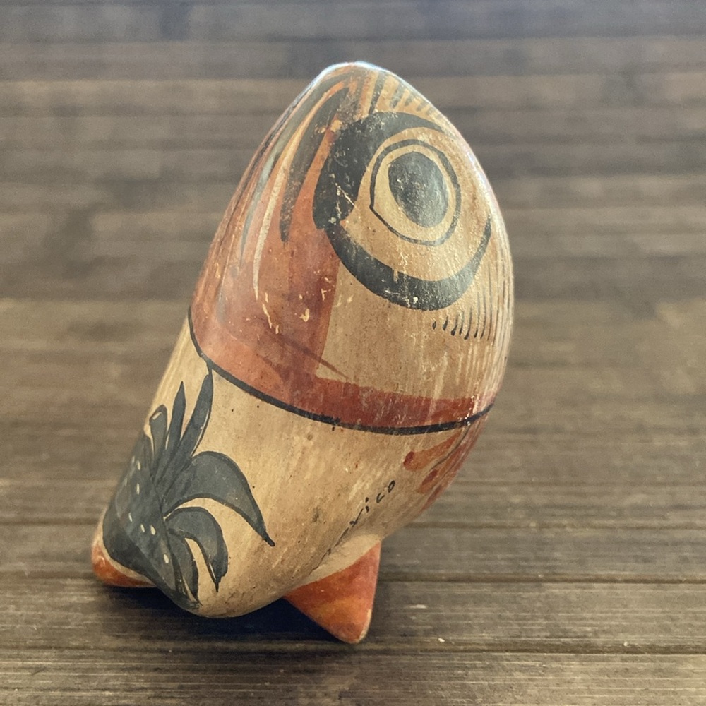Vintage Mexican Tonala Hand-Painted Clay Owl Figures (Set of 2) - Picture 5 of 11